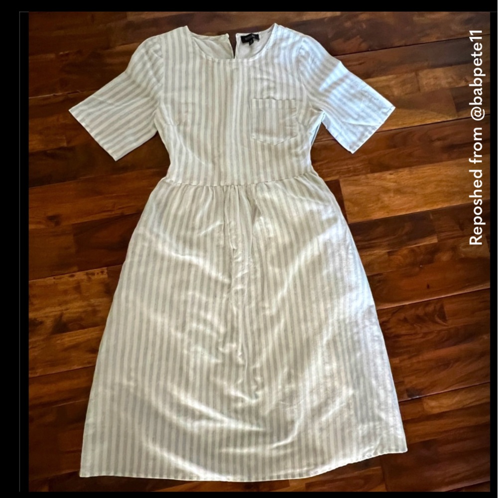 Roolee grey and white striped dress